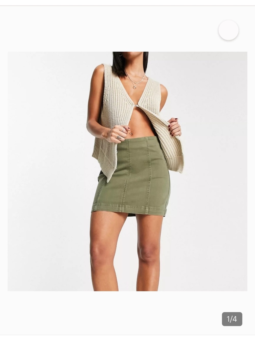 Free People Olive Green Moderne Skirt